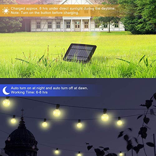 Lichtsnoer op Zonne-Energie voor Buiten,G40 Leds,7.62 Meter,4 Modi, IP44 Waterdicht,Buiten/Binnenverlichting,Solar… - Afbeelding 5