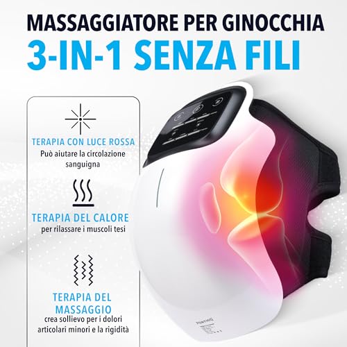 FORTHiQ Wireless Knee Massager - Joint Pain Relief - Infrared Laser Technology - Therapeutic Vibration for Arthritis, Swelling, Strained Ligaments and Injuries