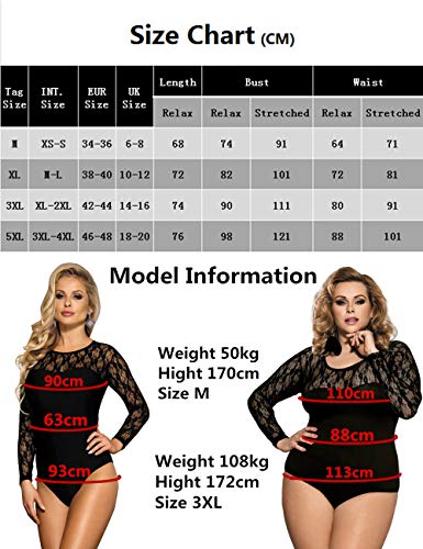 comeondear-Donna-Body-Sexy-Manica-Lunga-Nero-in-Pizzo-Lingerie-Bodysuit-Leotard-Rompers