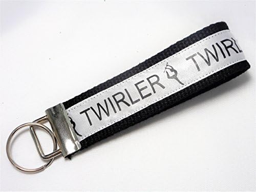 Baton Twirler Ribbon Wristlet Key Fob Keychain Black