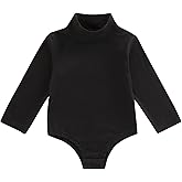Unisex Baby Long Sleeve Bodysuit Turtleneck Solid Color Basic Bodysuit Shirt Newborn Essentials Clothes Boys Girls