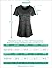 Kimmery Quick Dry Shirts Women, Juniors Workout Boat Neck Primary Tops Running Gym Clothing Slim Fit Comfort Yoga Tee Flattering Trendy Chic Short-Sleeved Seamless Stitching Blouses Black Large