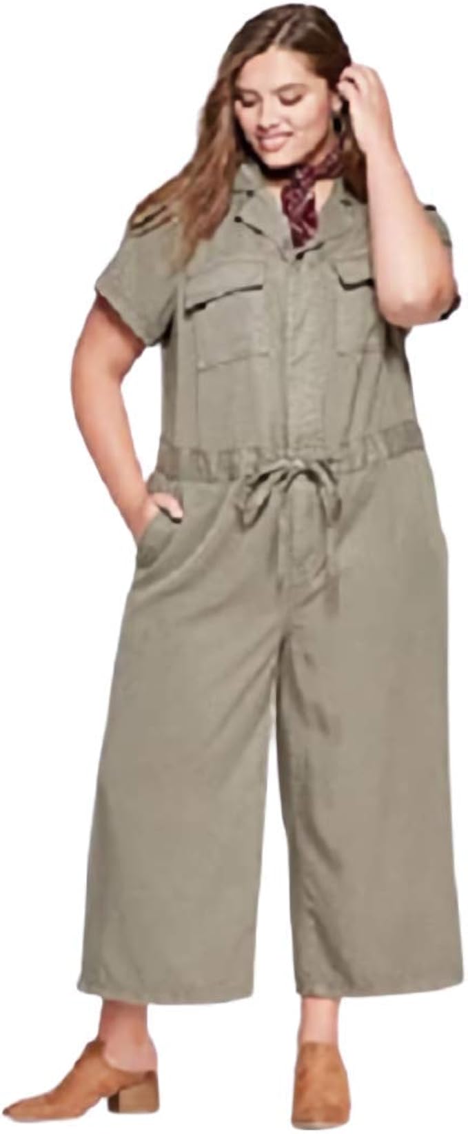 plus size short sleeve jumpsuit