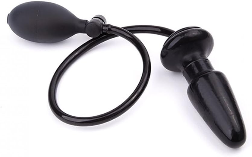 EXLATEX Latex Women Butt Plug Panties Rubber Expand Inflatable Little Missile Smooth