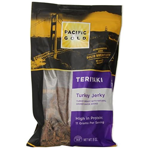 PACIFIC GOLD PREMIUM TERIYAKI TURKEY JERKY Snack Pack (VALUE Pack of 2 Bags for 16 Total Ounces) image