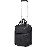 Hanke 16 Inch Underseat Carry On Luggage With Wheels, Small Rolling Suitcase Lightweight Under Seat Carry On Bag, Airline Approved Personal Item Overnight Softside Travel Luggage Bag,Black