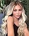 Wavy Blonde Wig Ombre Hair for Women Natural Long Wavy Wig Ombre Blonde Wig Platinum Blonde Wig Synthetic Replacement Wig Heat Resistant Cosplay Party Daily Hair Wig