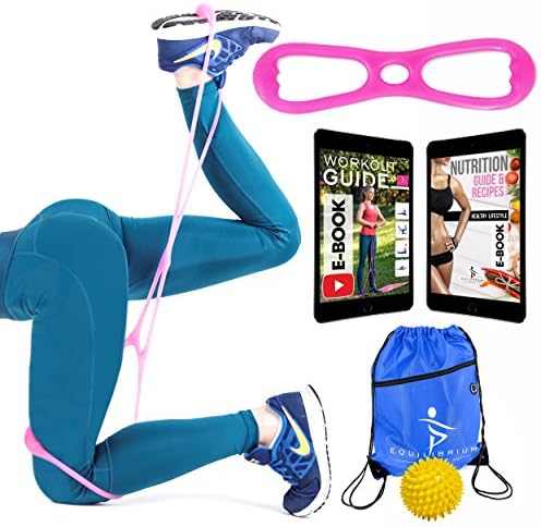 Premium Resistance Workout Booty Band By Equilibrium Spot | Multi-Purpose Fitness Training Loop For Women | Massage Ball &amp; Gym Bag | Brazilian Butt &amp; Sculpted Legs | Strength, Muscle Gain &amp; Endurance