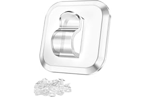 ispneay 50 Mini Light Hooks with Adhesive Strips: Indoor Clear Small String Light Clips Damage Free - Plastic Wall Hook for Hanging - Fairy Tiny Christmas Light Cable Hangers Clip Decoration Decor