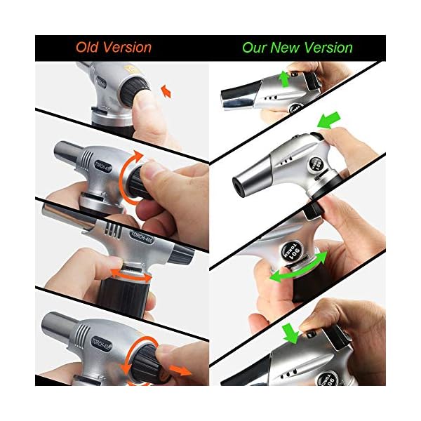 Blow-Torch-Professional-Kitchen-Cooking-Torch-with-Safety-Lock-Adjustable-Flame-Refillable-Mini-Blow-Torch-Lighter-for-Crafts-Cooking-BBQ-Baking-Brulee-Creme-DIY-SolderingButane-Gas-Not-Included Blow Torch, Professional Kitchen Cooking Torch with Safety Lock, Adjustable Flame Refillable Mini Blow Torch Lighter, for Crafts Cooking BBQ Baking Brulee Creme DIY Soldering(Butane Gas Not Included)