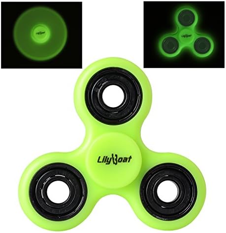 Fidget Spinner for Stress Reducer, LilyBoat High Speed Spinner for ADD, ADHD, Anxiety &amp; Boredom Luminous,Glow In the Dark (GREEN CIRCLE)