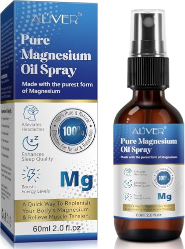 Magnesium Oil Spray, MagnesiummSpray for Sleep and Anxiety-100% Pure & Natural, Gluten Free,Non-GMO Magnesium Spray for Feet, Magical Topical Magnesium Body-2.02 fl oz