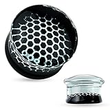 BodyJ4You Glass Saddle Plugs Kit Black Honeycomb Set 2G-16mm (2 Pieces)
