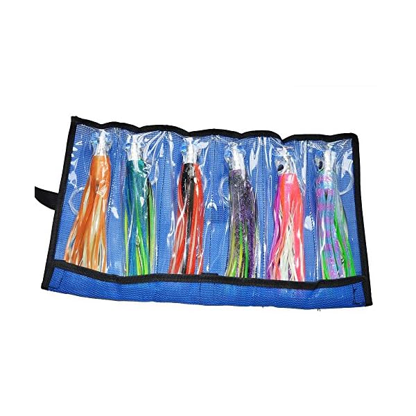 SET-of-6-Pusher-style-Marlin-Tuna-Mahi-Dolphin-Durado-Wahoo-Trolling-skirt-Lures-Rigged-and-bag-included-tuna-9-inch-Big-game-trolling-lure