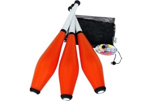 Higgins Brothers Flow Juggling Club Set. Set of Three Juggling Clubs. Also Includes a mesh Carry Bag and Exclusive Online Ins