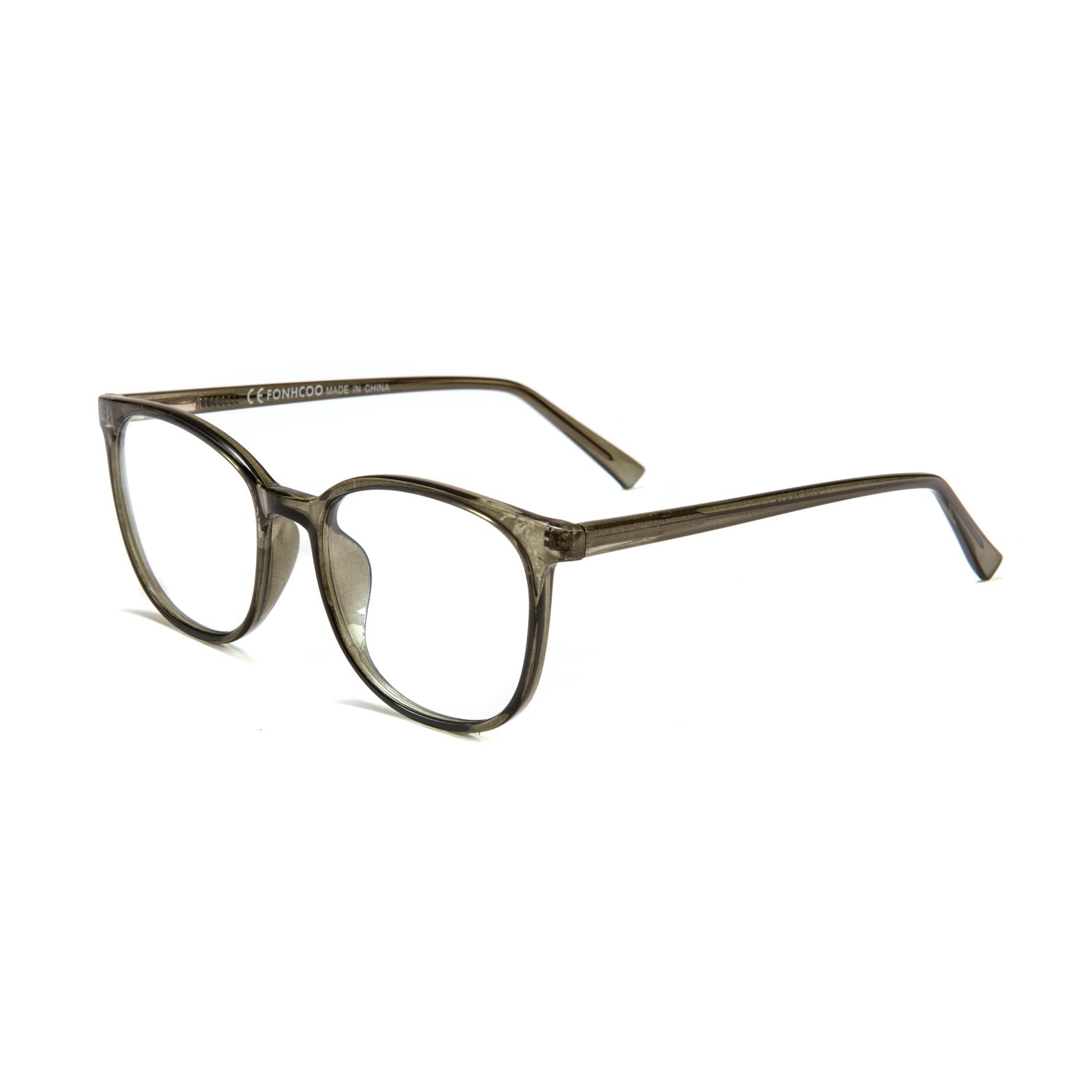 Photo 1 of FONHCOO Blue Light Blocking Glasses Fashion Round TR90 Frame Transparent Eyewear Anti UV Blu-Ray Computer Glasses for Women Men