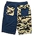 Shark Pattern Camouflage Stitching Shorts Men Drawstring Black Sports Shorts