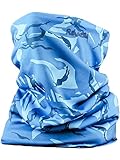 Fishmasks Double Layer Neck Gaiter - Moisuture-Wicking, Water-Resistant, UPF 50+, Protects From Sun, Wind And Moisture While Fishing - Made In USA - Blue Camo