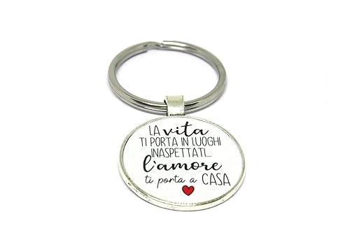Portachiavi Idea Regalo Nuova Casa Portachiavi Coppia Portachiavi Casa Portachiavi Personalizzato Portachiavi Amore Amazon It Handmade