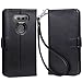 LG V20 Case,Arae LG V20 wallet Case with Kickstand and Flip cover, Black