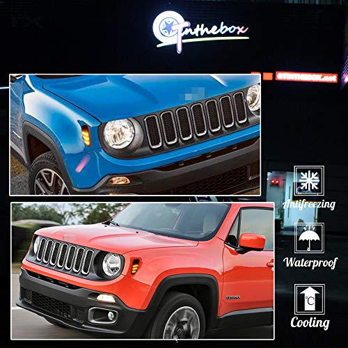 GTINTHEBOX Smoked Lens Amber LED Lights By GTinthebox Side Marker Turn Signal Lamps Update Kit For Jeep Renegade 2014 2015 2016 2017 2018 2019,2 Pcs