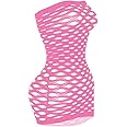 Vorifun Sexy Womens Strapless Fishnet Lingerie Sleepwear Mini Dress Tube Chemise Bodysuit One Size