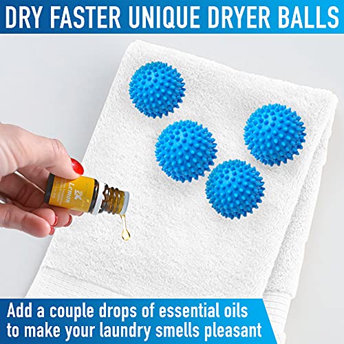 Set of 4 Reusable Dryer Ball to Replace Liquid Fabric Softener and Wool