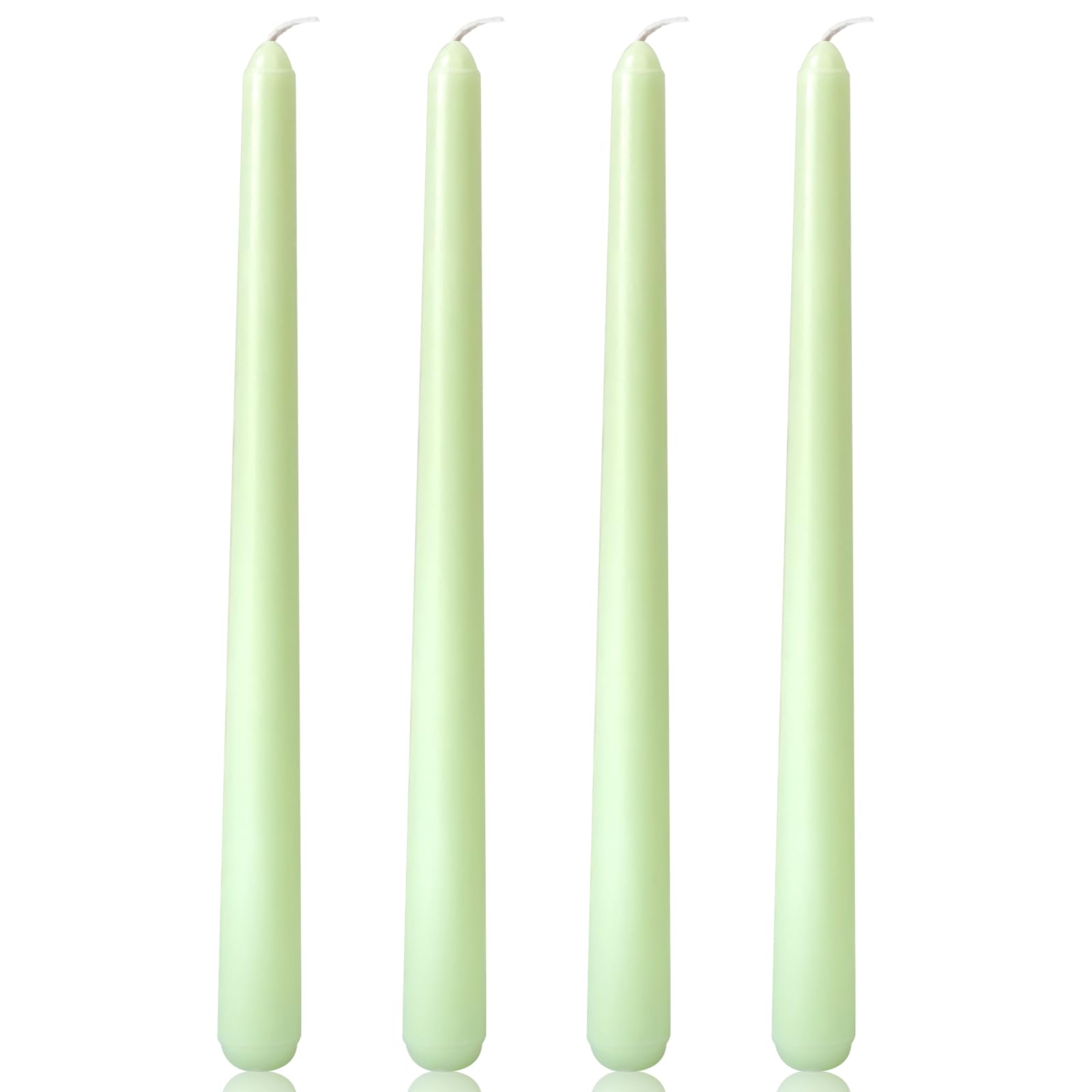 Photo 1 of 10 Inch Smooth Taper Candles for Home Decoration, 4 Pack Sage-Green Candlesticks for Dinner Party Wedding Holiday Spring