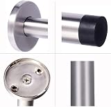 Jatidne 3pk Chrome Door Stops Heavy Duty Stainless Steel Wall Mounted Silver view 4