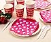 Valentine's Party Bundle, Includes Plates, Napkins, Cups, and Cutlery (Red, Pink, 24 Guests,144 Pieces)