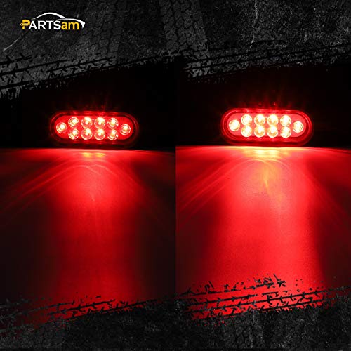 Partsam Red Cargo Carrier Hitch Rack Lights Kit, 2Pcs 6 Inch 10 LED