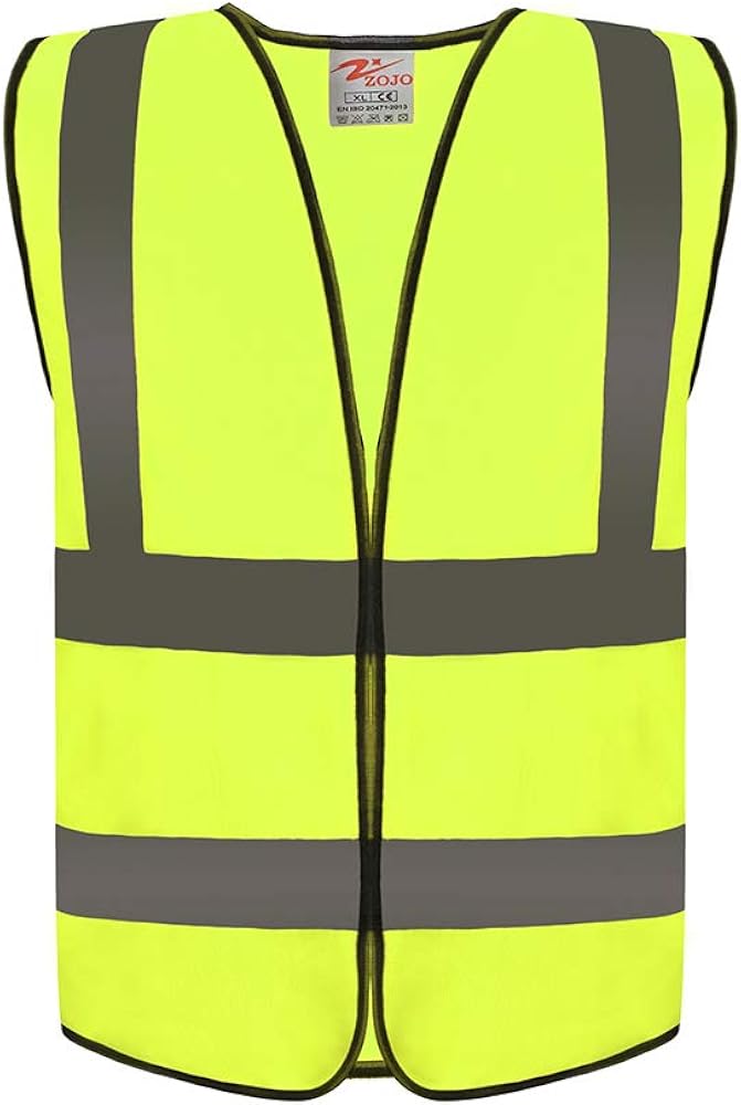 ZOJO High Visibility Reflective Vests, Adjustable Size, Lightweight Mesh Fabric, Wholesale Safety Vest for Outdoor Works, Cycling, Jogging, Walking, Sports - Fits for Men and Women (10 Pack, Neon Yellow) - - 