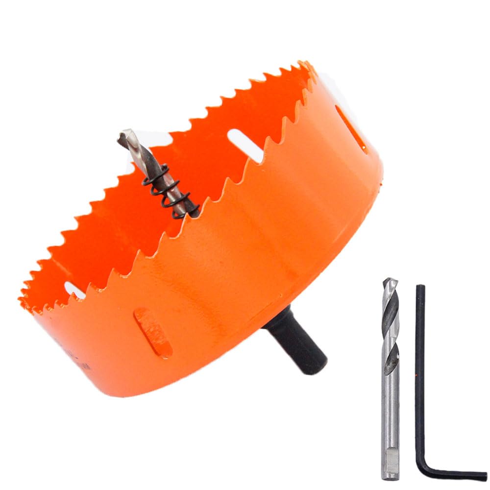 Hole Saw 125mm LAIWEI Hole Cutter, with 1 Drill and 1 Hex Key for Drilling Wood, PVC, etc., Drilling Tools 4-15/16 inch