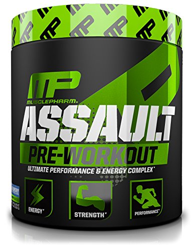 Muscle Pharm Assault Pre-Workout Powder, Blue Raspberry, 30 Count