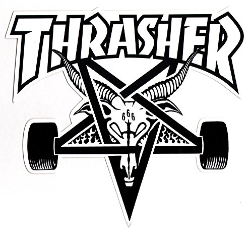 Thrasher Magazine Skate Goat Pentagram Big Skateboard Sticke