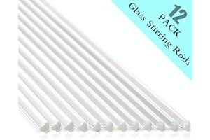 LABAIDER 12 Pack Glass Stir Sticks 5mm Lab Stirring Rod 12 inch Length with Both Ends Round for Science, Lab, Kitchen, Science Education