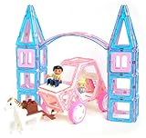 Magbuilders Royal Ball Set - 61 Piece Magnetic Tile Kit with Prince, Princess, and Steed, Great Educational Toy for Boys and Girls That Love Castles, Introduce Patterns, Counting, and STEM Concepts