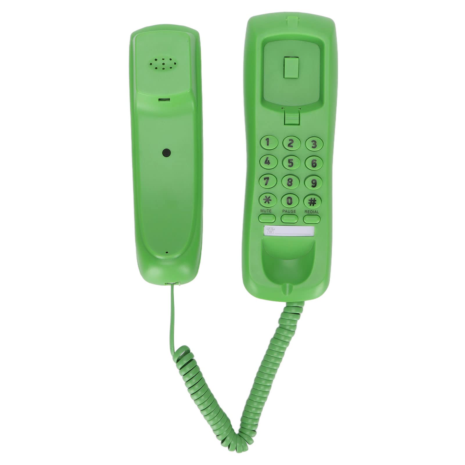 PUSOKEI Corded Telephone, Landline Phones for Home, Wired Wall-Mounted Landline, Single Line Phone with Mute Pause Redial Function, 7.9x2.4x2.2in(green)
