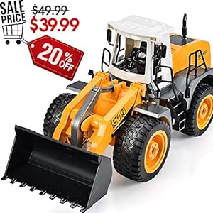 DOUBLE E RC Front Loader 8 Channel Full Functional RC Bulldozer Truck Electric Remote Control Tractor with Lights & Sounds