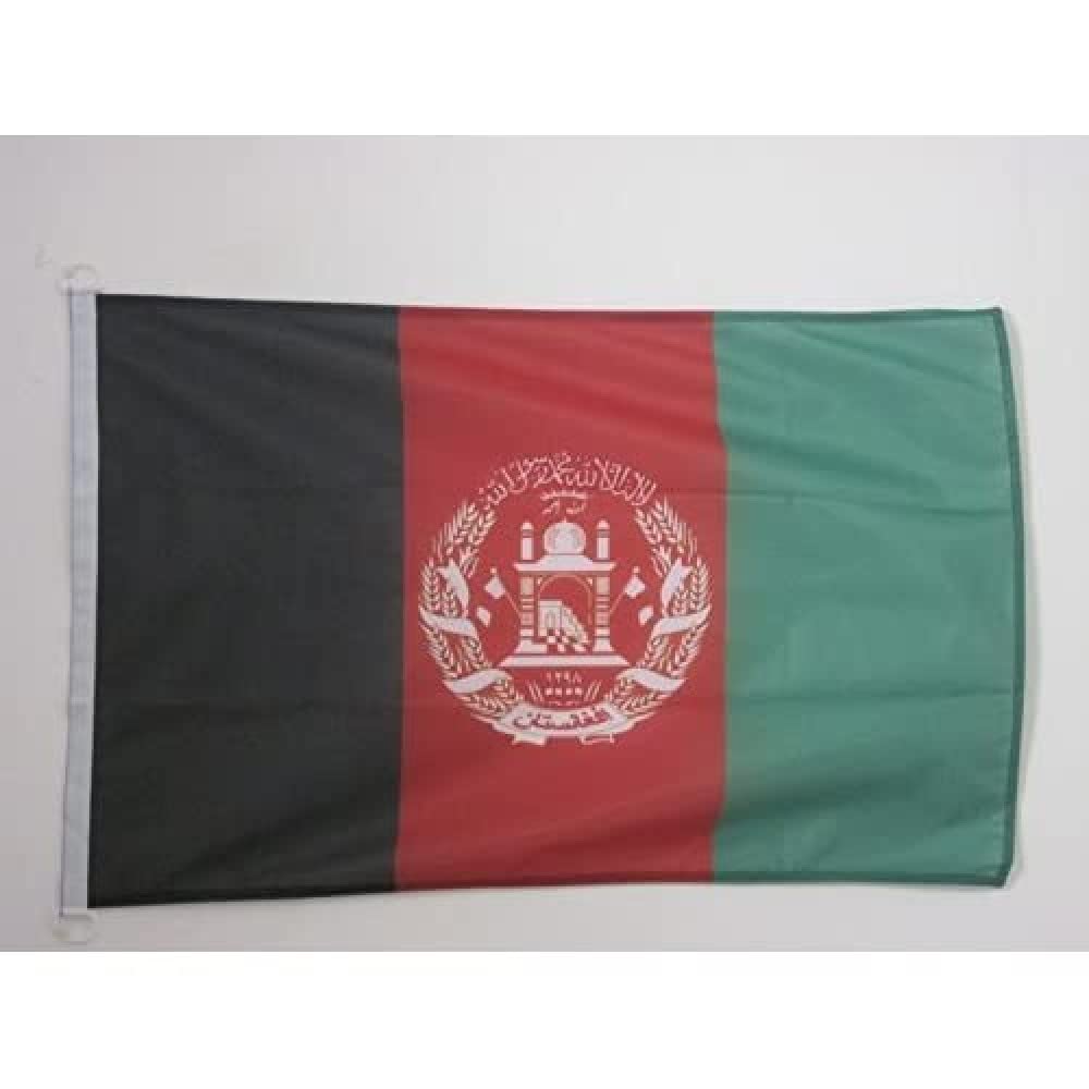 AZ FLAG - Afghanistan Nautical Flag - 18'' x 12'' - For Outdoor and Boat - Afghan Banner Knitted Polyester with Two Plastic Rings - Vivid Colors - 12x18 in - 45x30 Cm — image 1
