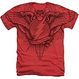 Justice League Flash Winged Logo DC Comics Sublimated Adult Heather T-Shirt Tee
