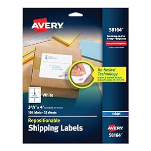 Amazon.com : Avery Repositionable Shipping Labels for Inkjet Printers 3-1/3