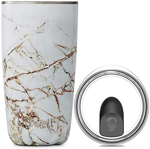 S'well 18oz Stainless Steel Tumbler With Slide Lid - Azurite Marble, Keeps Drinks Cold 12 Hours, Hot 4 Hours