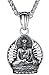 Aoiy Men's Stainless Steel Buddha Large Size Pendant Necklace, 24