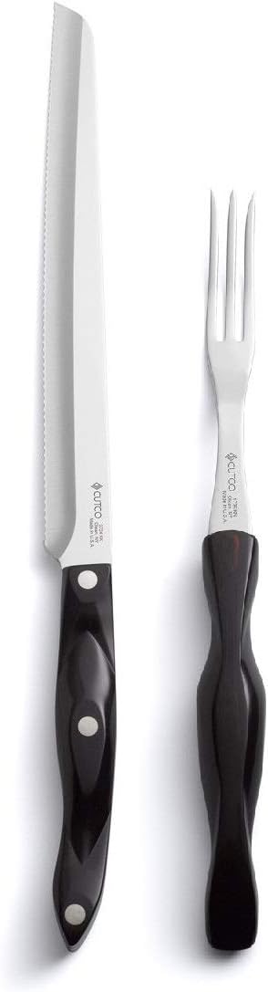 Cutco Knives With Micro Fiber Polishing Cloth. Santoku-Style 10" Slicer (3724) and Turning Fork (1726) Carving Set