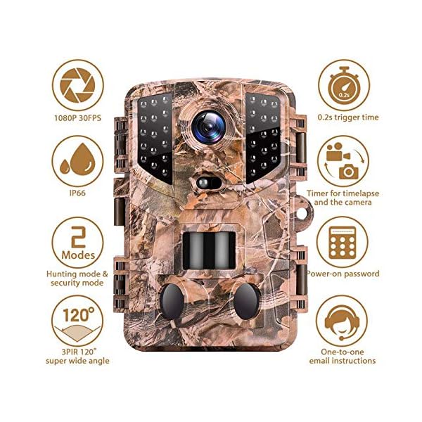 MKIU Wildkamera, 20mp 1080p Wireless Jagd Trail Kameras, 0,2s Auslösezeit Ip66 Wasserdichtes Design Für Home Outdoor… – Bild 8