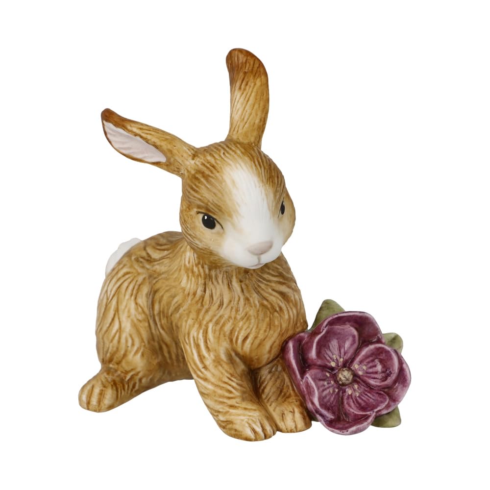 Goebel Annual Bunny 2024 with Magnolia Flower, Bisque Porcelain, 9 x 7 x 9 cm, 66-845-68-1