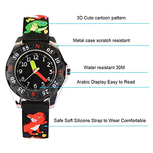 2 Venhoo+Waterproof+Silicone+Wristwatches+Boys+Black