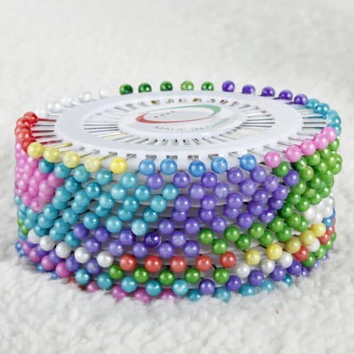 1.4inch Decorative Straight Pins Sewing Needles Pins Multicolor Round Head Dressmaking Pearl Sewing Straight Pins 480Pcs