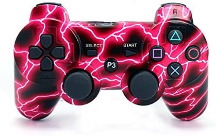 SongChao PlayStation 3 Dualshock 3 PS3 Wireless Controller Multi style. (Red lightning)